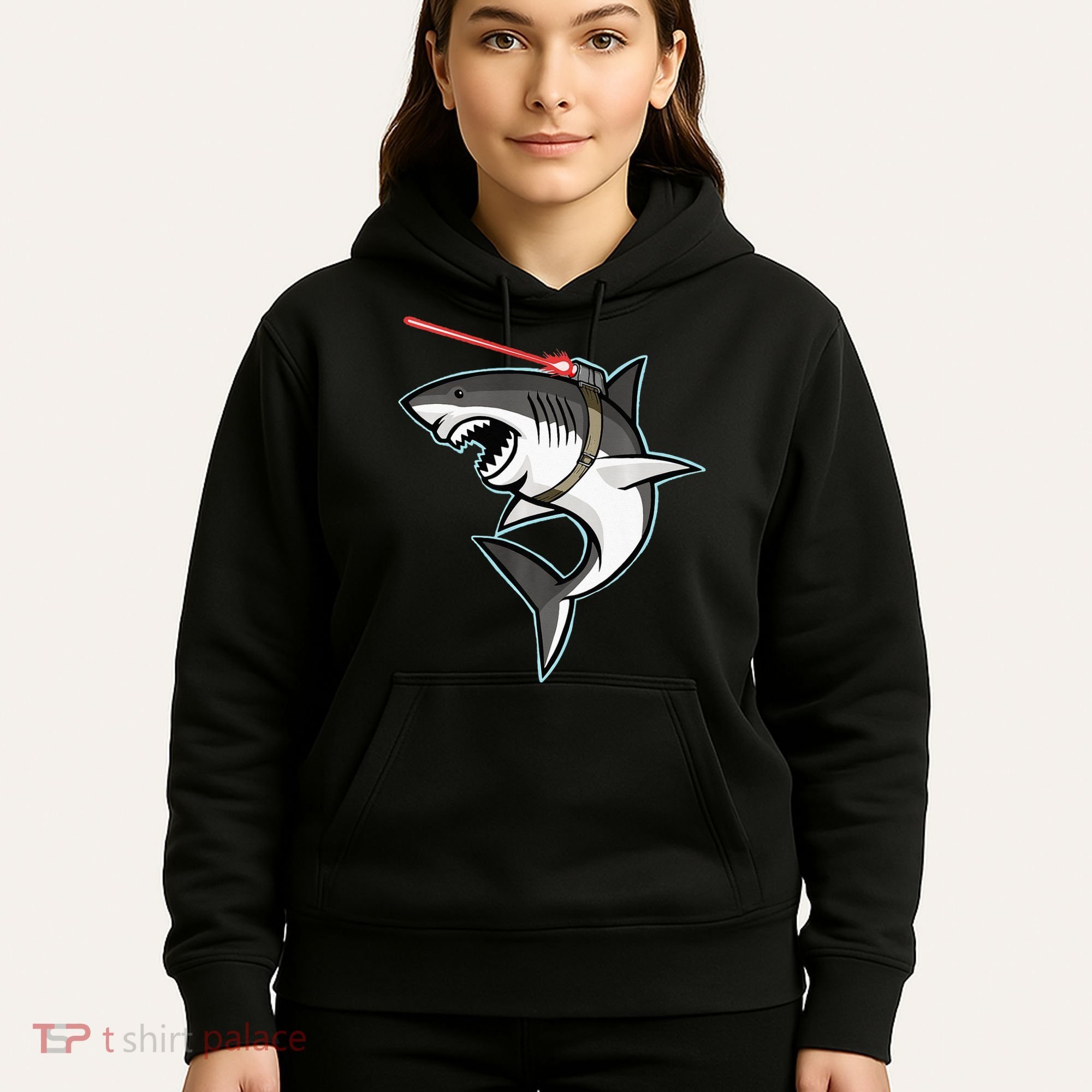 Shark with Laser Beam Premium Hoodie