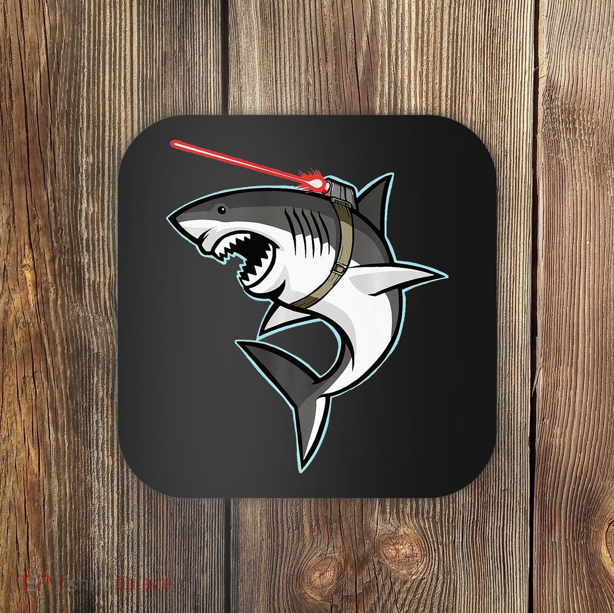 Shark with Laser Beam Premium Coaster