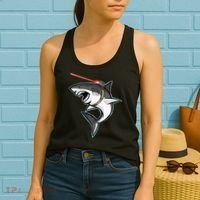 Shark with Laser Beam Premium Women's Tank Top thumb 2