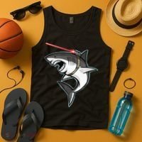 Shark with Laser Beam Premium Tank Top thumb 4