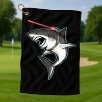 Shark with Laser Beam Premium Golf Towel thumb 1