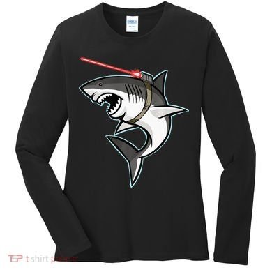 Shark with Laser Beam Premium Women's Long Sleeve Shirt
