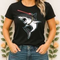 Shark with Laser Beam Premium Women's T-Shirt thumb 2