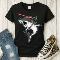 Shark with Laser Beam Premium Women's T-Shirt thumb 3