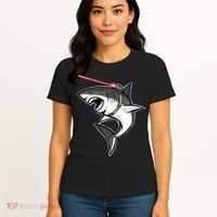 Shark with Laser Beam Premium Women's T-Shirt thumb 4