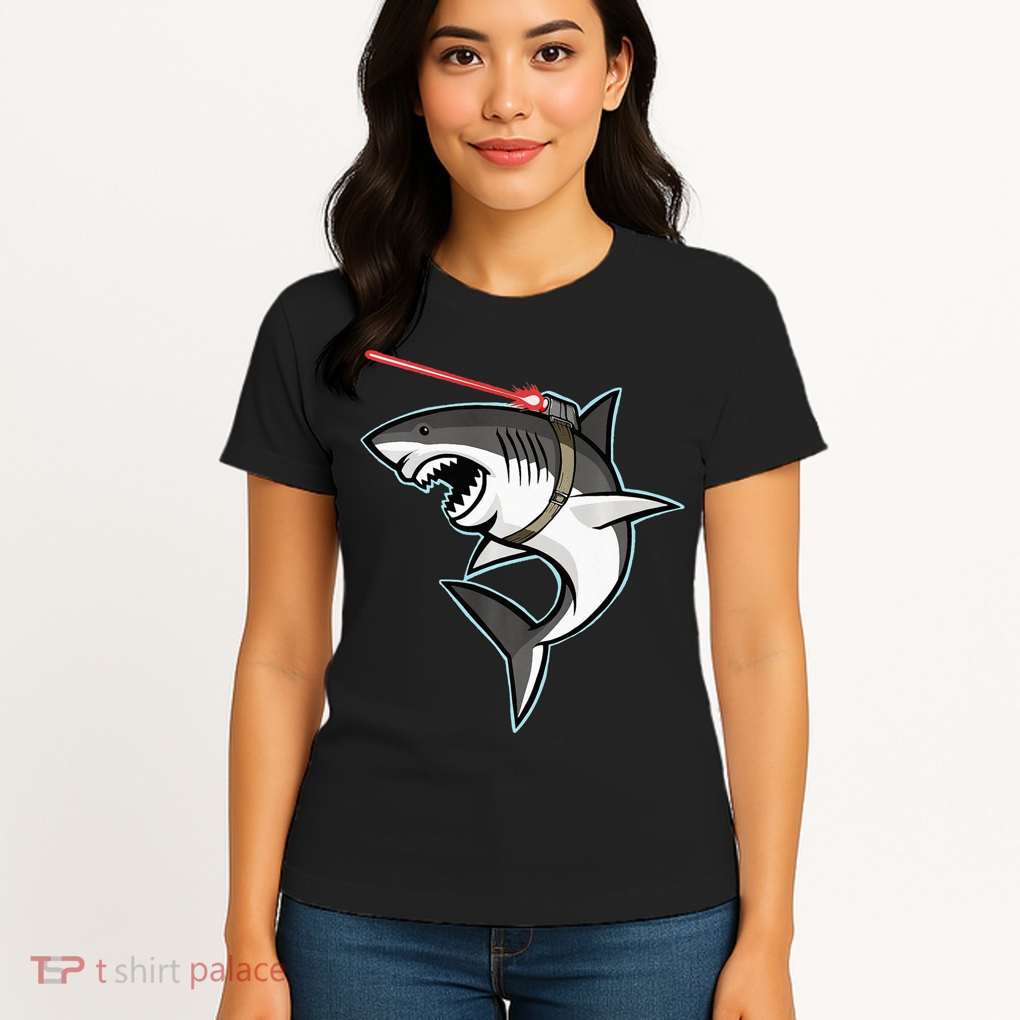 Shark with Laser Beam Premium Women's T-Shirt