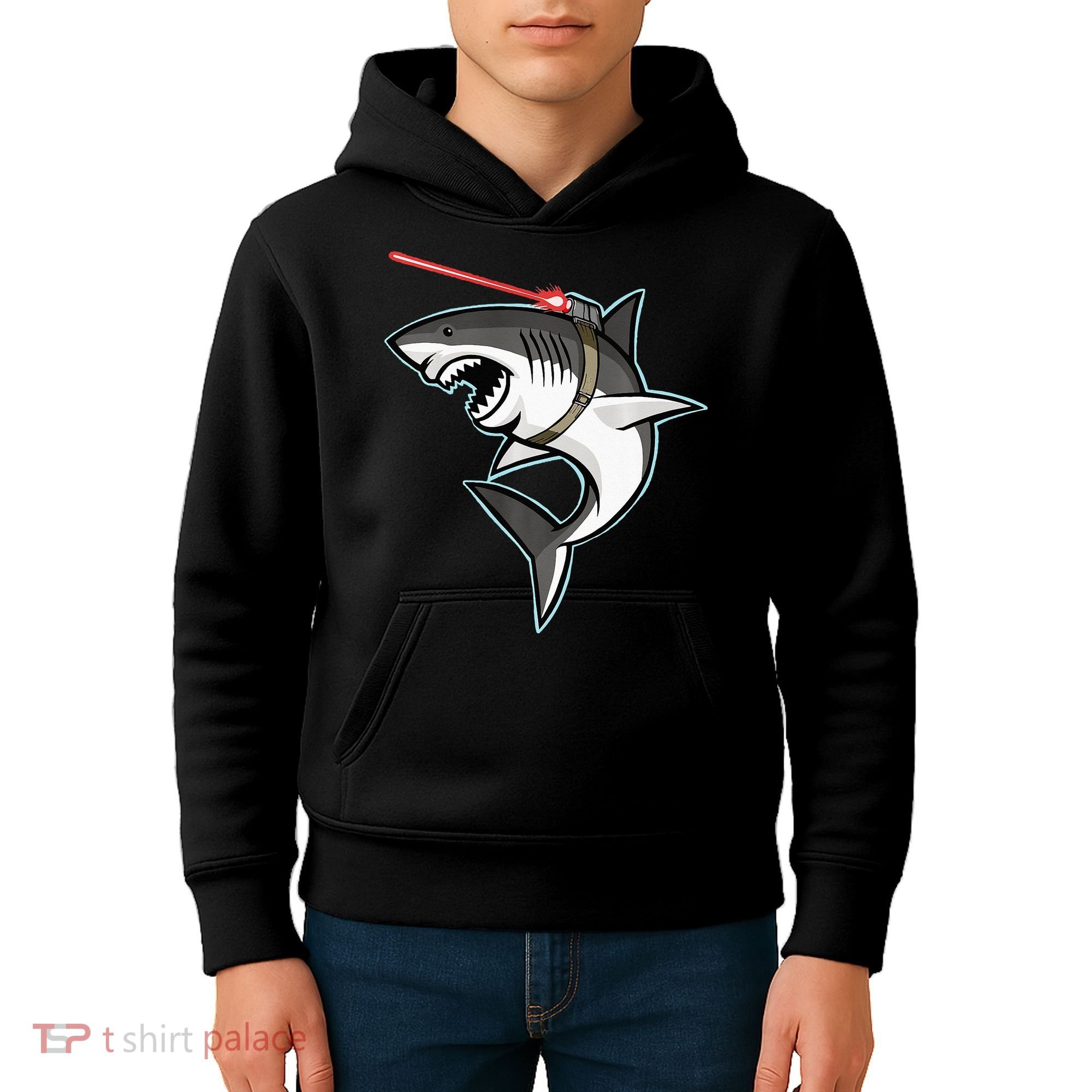 Shark with Laser Beam Premium Kids Hoodie