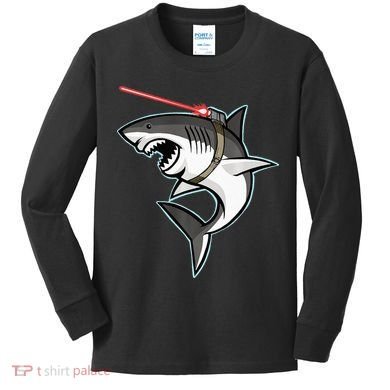 Shark with Laser Beam Premium Kids Long Sleeve Shirt
