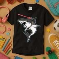 Shark with Laser Beam Premium Kids T-Shirt thumb 3