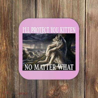 Sitting Wolf Literally Me Werewolf Ripping Meme Alpha Wolf Coaster