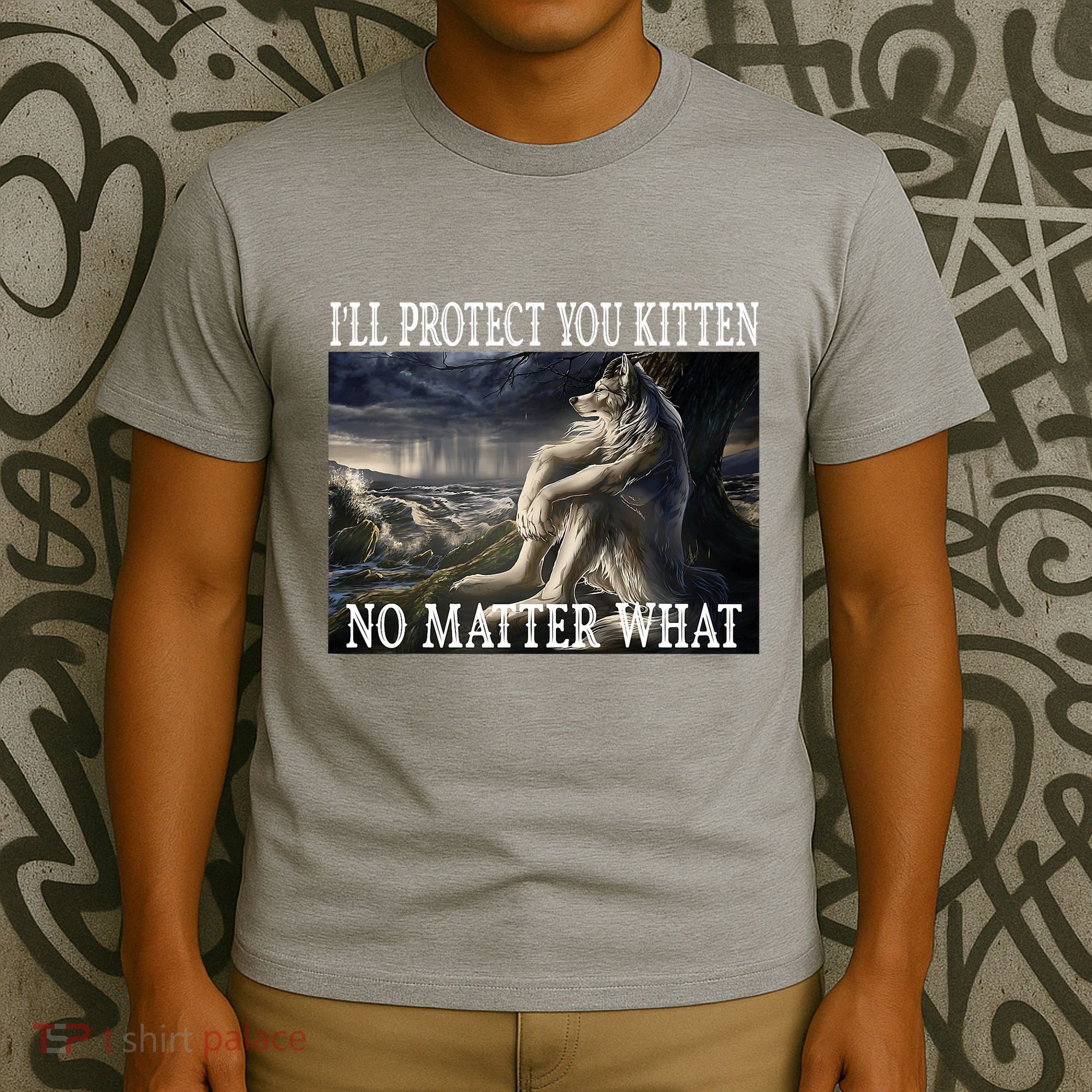 Sitting Wolf Literally Me Werewolf Ripping Meme Alpha Wolf T-Shirt