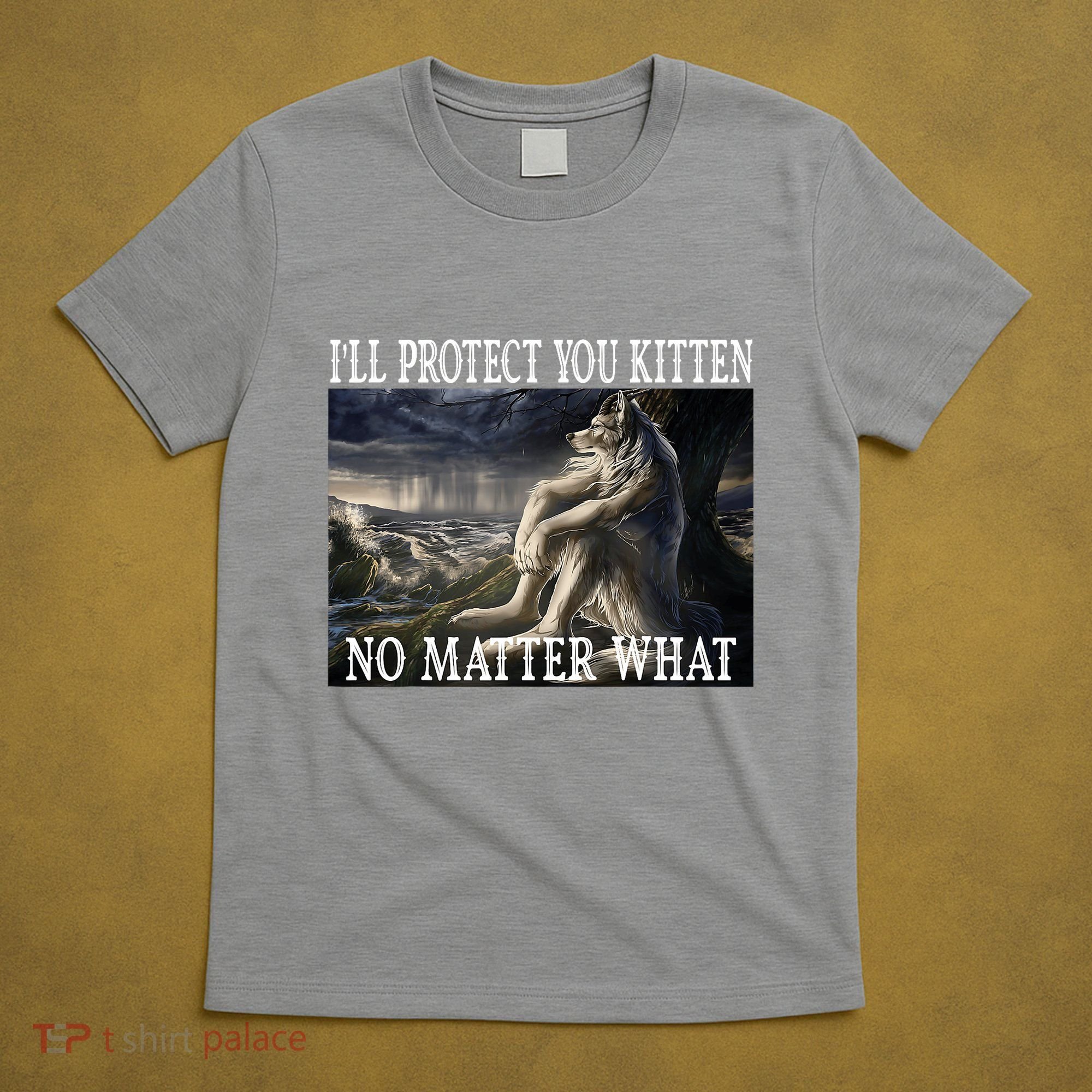 Sitting Wolf Literally Me Werewolf Ripping Meme Alpha Wolf T-Shirt