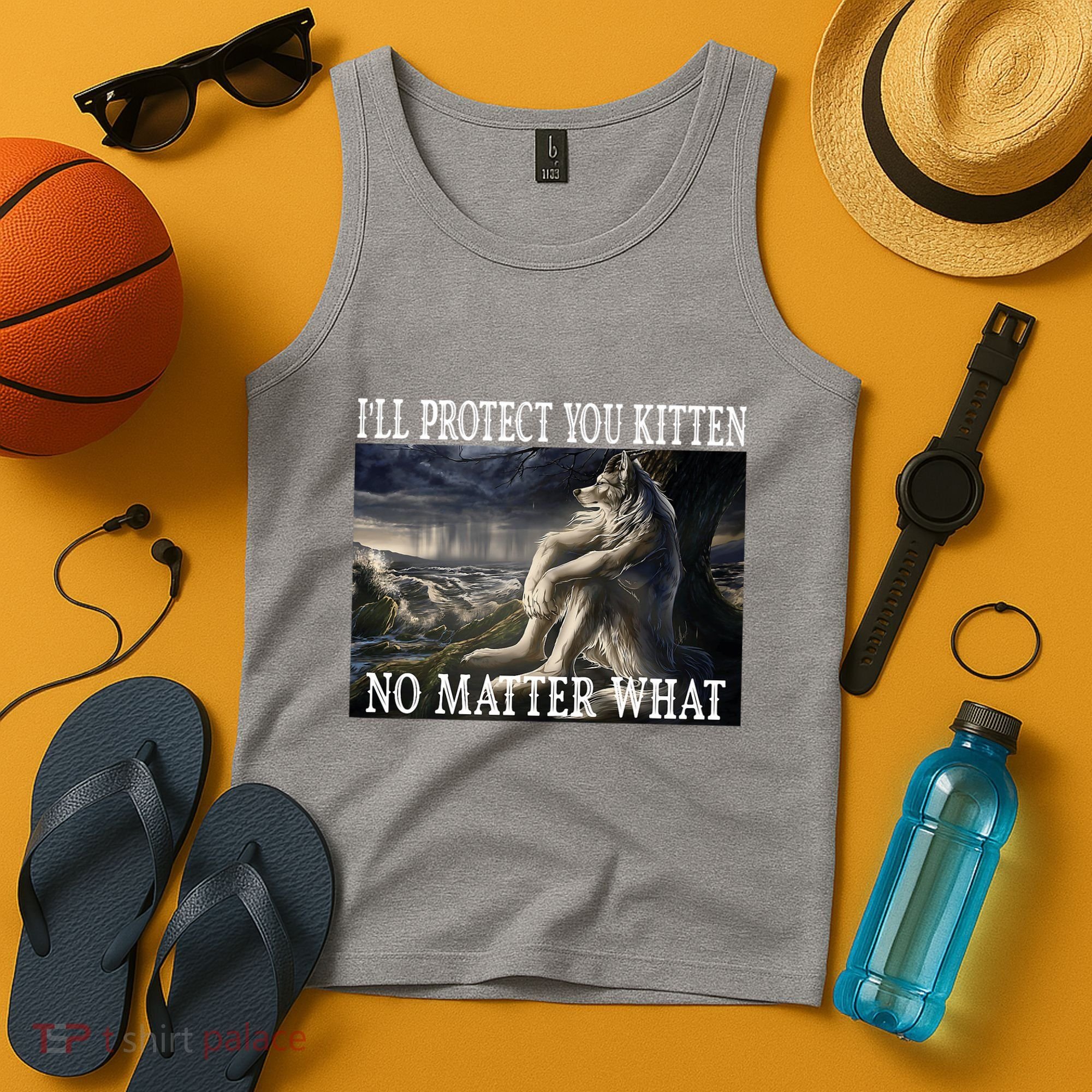 Sitting Wolf Literally Me Werewolf Ripping Meme Alpha Wolf Tank Top