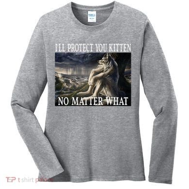 Sitting Wolf Literally Me Werewolf Ripping Meme Alpha Wolf Women's Long Sleeve Shirt