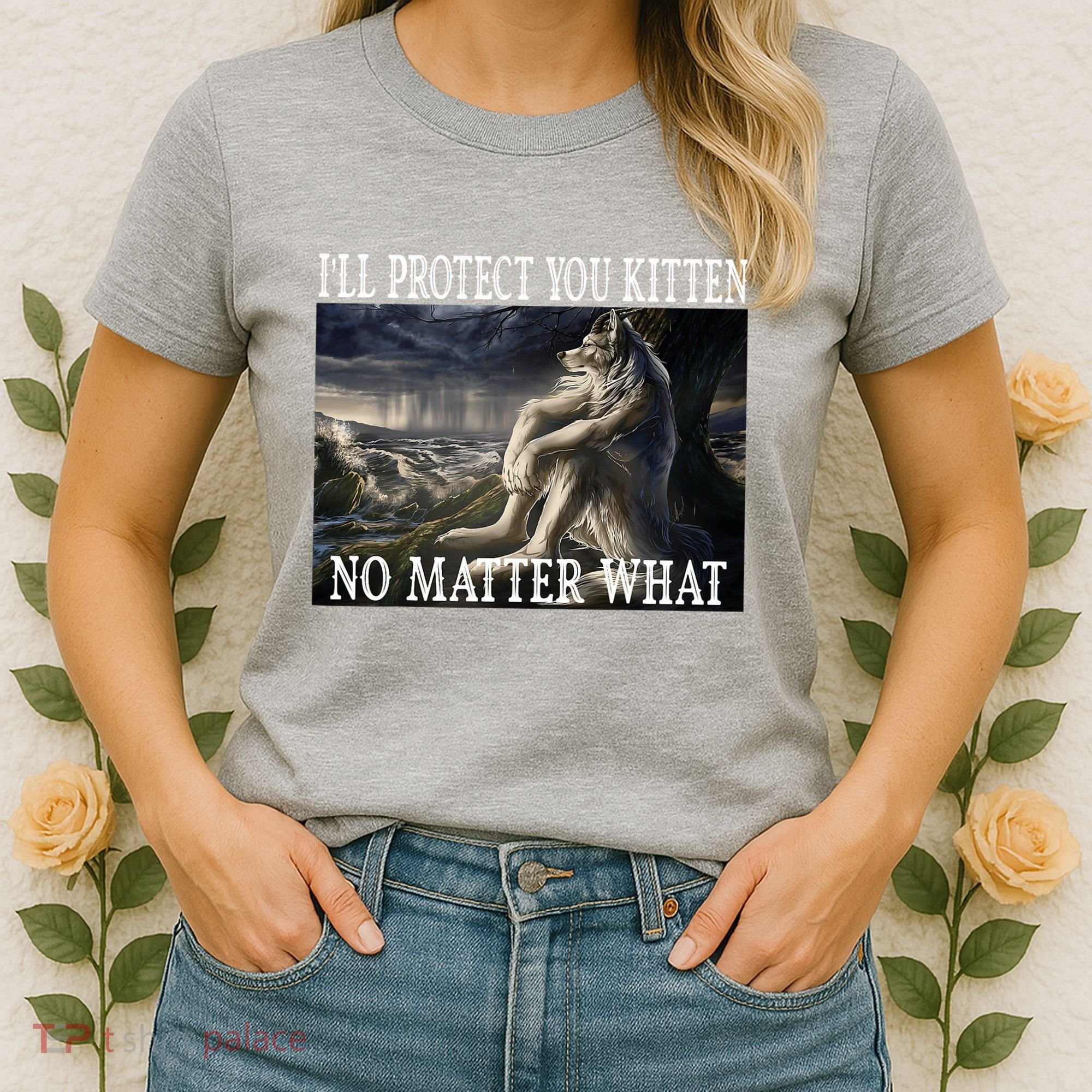 Sitting Wolf Literally Me Werewolf Ripping Meme Alpha Wolf Women's T-Shirt