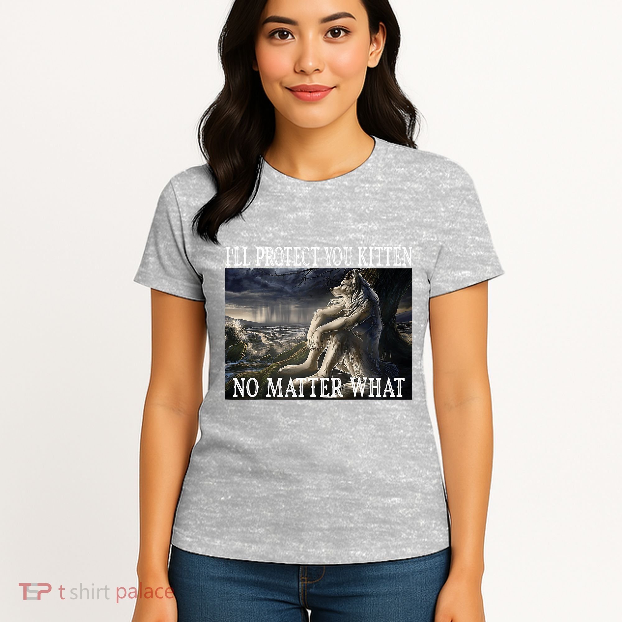 Sitting Wolf Literally Me Werewolf Ripping Meme Alpha Wolf Women's T-Shirt