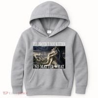 Sitting Wolf Literally Me Werewolf Ripping Meme Alpha Wolf Kids Hoodie thumb 0