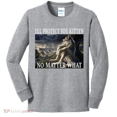 Sitting Wolf Literally Me Werewolf Ripping Meme Alpha Wolf Kids Long Sleeve Shirt