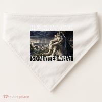 Sitting Wolf Literally Me Werewolf Ripping Meme Alpha Wolf USA-Made Doggie Bandana thumb 0