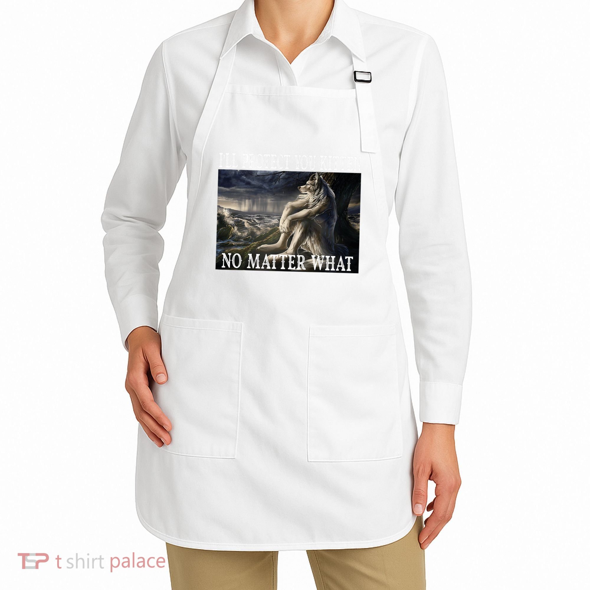 Sitting Wolf Literally Me Werewolf Ripping Meme Alpha Wolf Apron