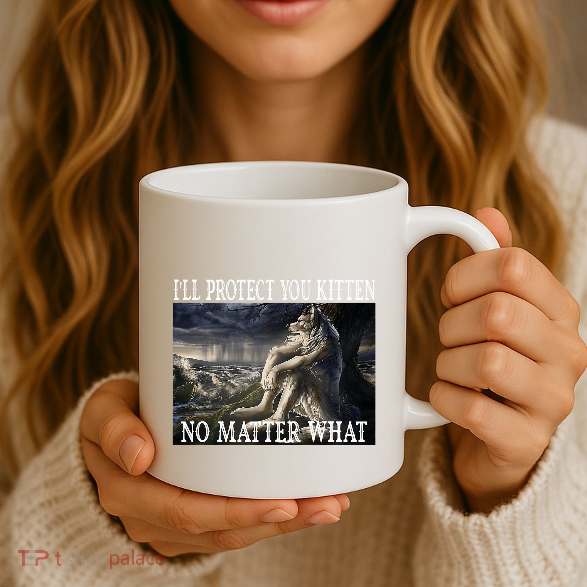 Sitting Wolf Literally Me Werewolf Ripping Meme Alpha Wolf Coffee Mug