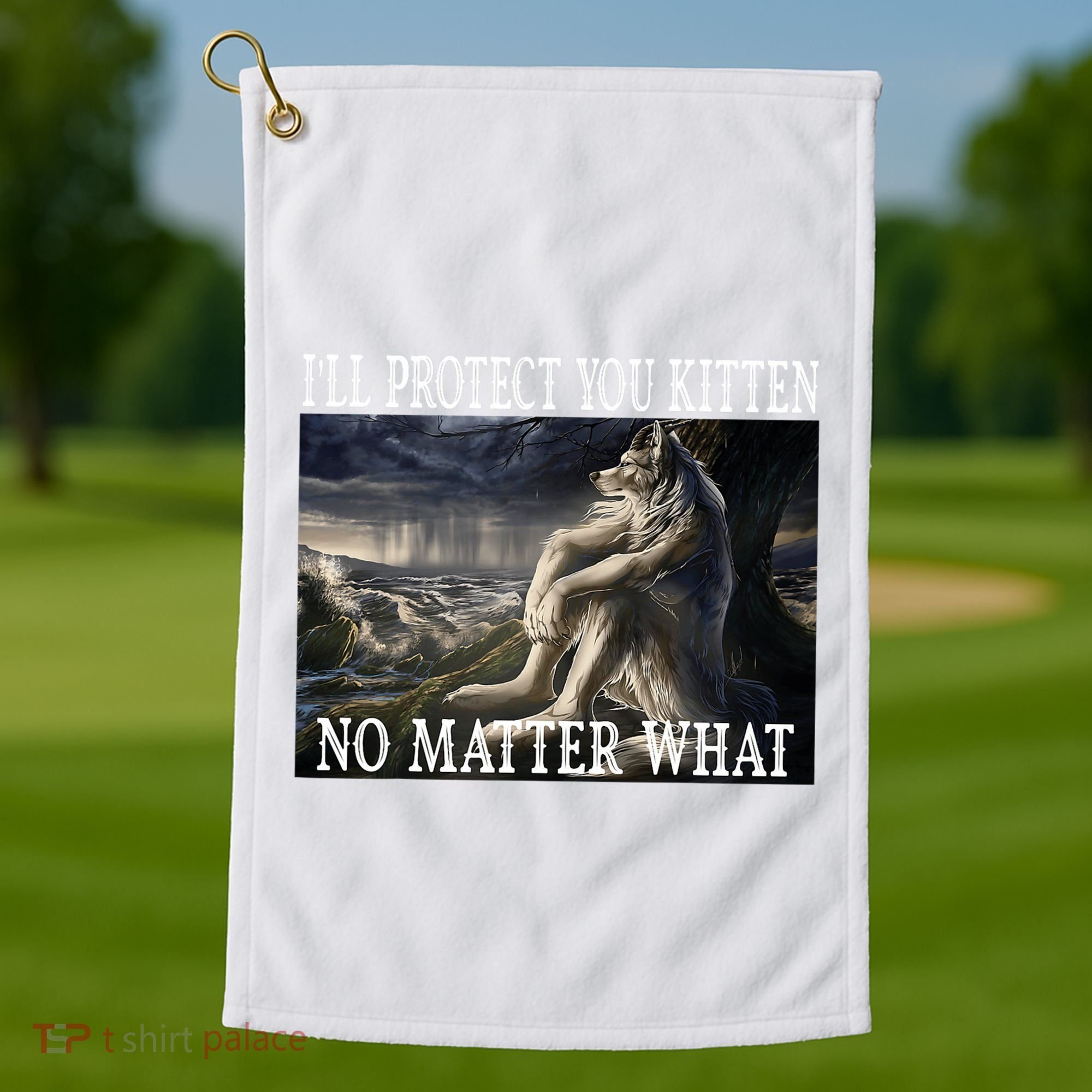 Sitting Wolf Literally Me Werewolf Ripping Meme Alpha Wolf Golf Towel