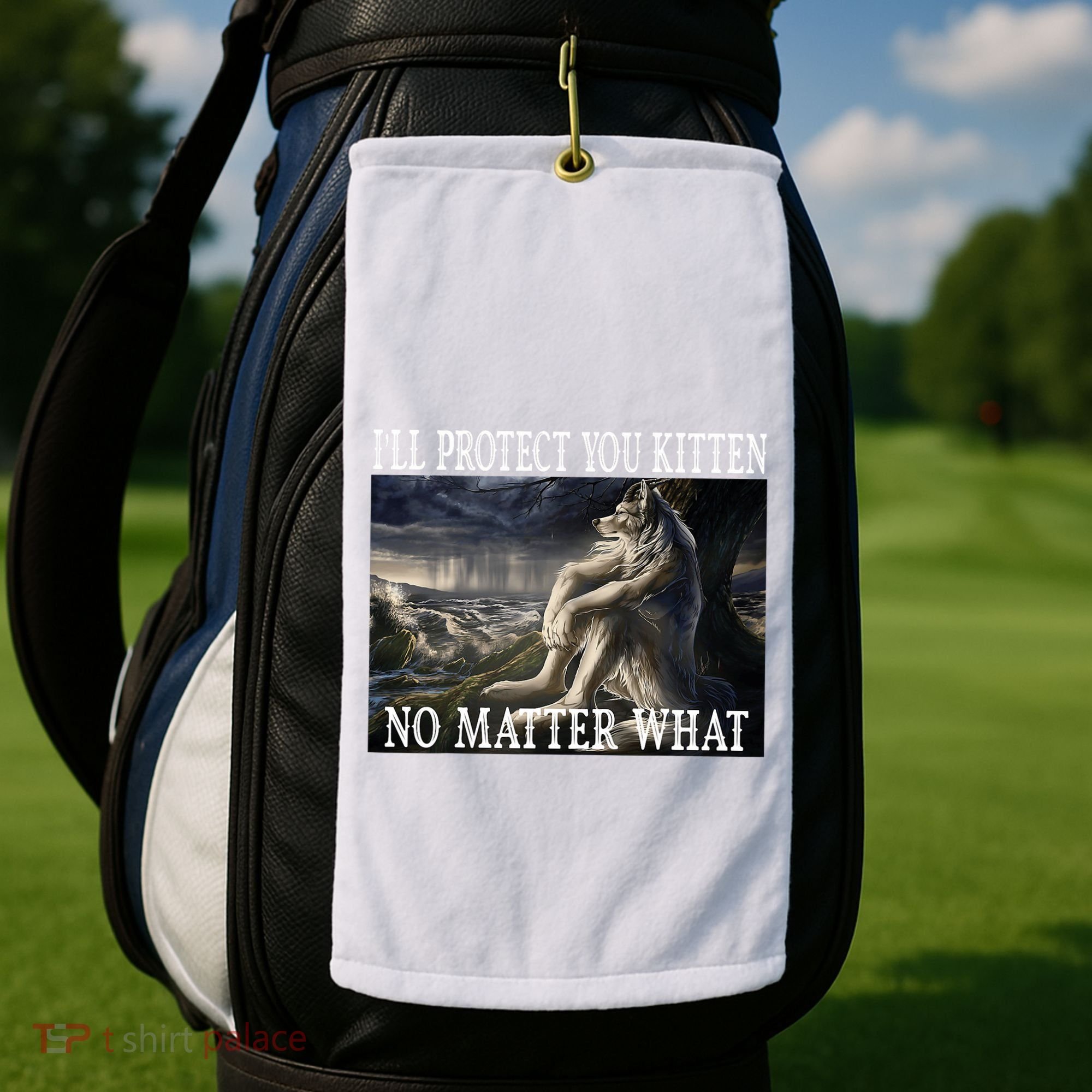 Sitting Wolf Literally Me Werewolf Ripping Meme Alpha Wolf Golf Towel