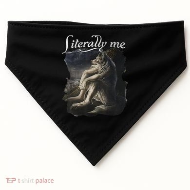 Sitting Wolf Literally Me Wolf Funny Dank Meme USA-Made Doggie Bandana