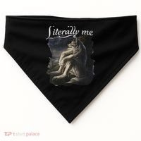 Sitting Wolf Literally Me Wolf Funny Dank Meme USA-Made Doggie Bandana thumb 0