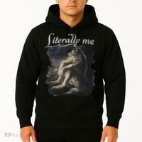 Sitting Wolf Literally Me Wolf Funny Dank Meme Hoodie thumb 2