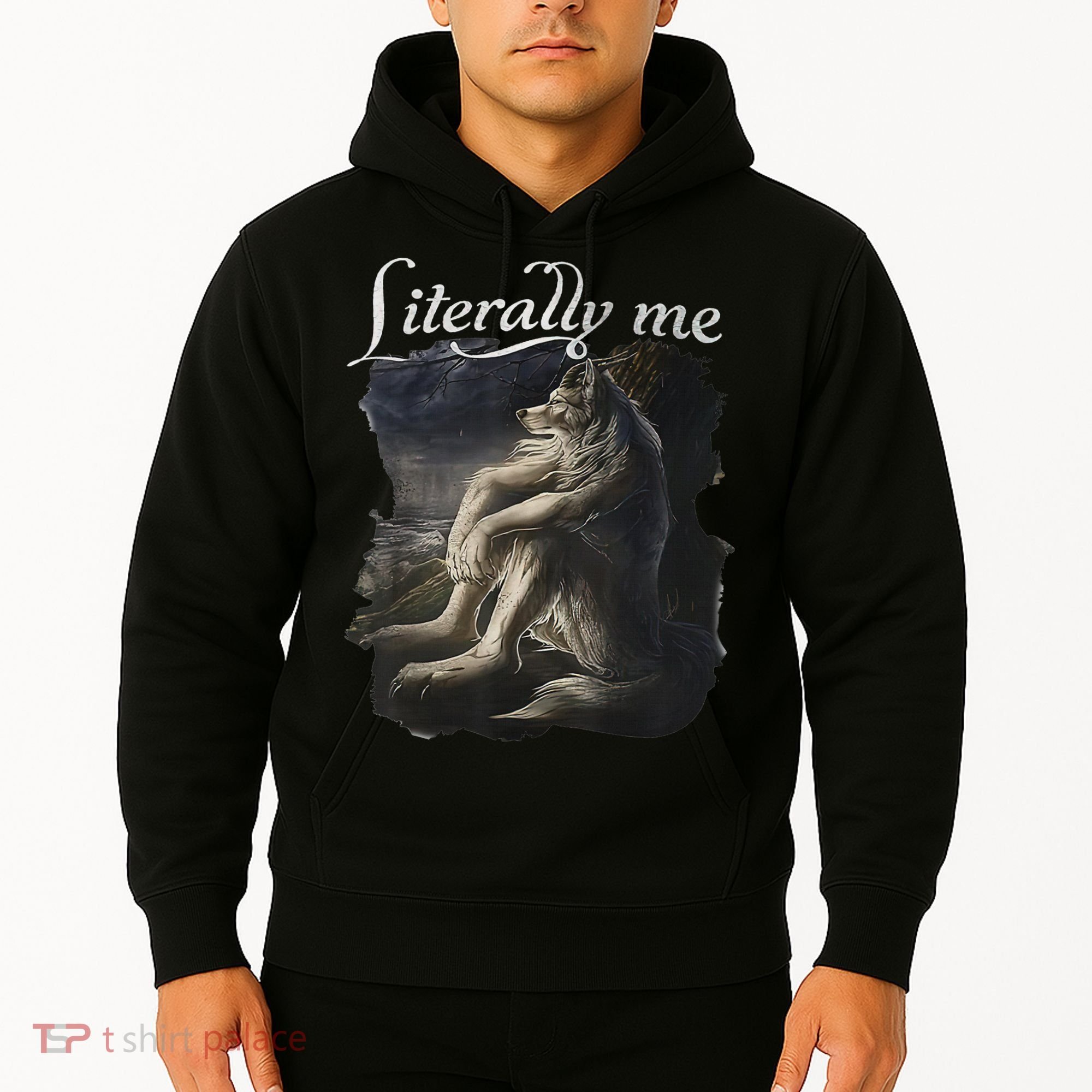Sitting Wolf Literally Me Wolf Funny Dank Meme Hoodie