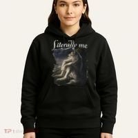 Sitting Wolf Literally Me Wolf Funny Dank Meme Hoodie thumb 5