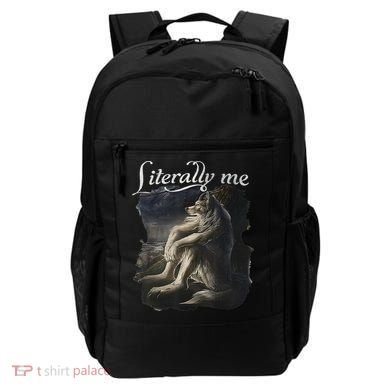 Sitting Wolf Literally Me Wolf Funny Dank Meme Backpack
