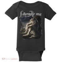 Sitting Wolf Literally Me Wolf Funny Dank Meme Baby Bodysuit thumb 0