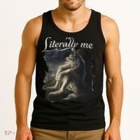 Sitting Wolf Literally Me Wolf Funny Dank Meme Tank Top thumb 3