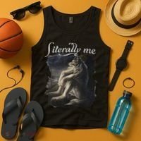 Sitting Wolf Literally Me Wolf Funny Dank Meme Tank Top thumb 4
