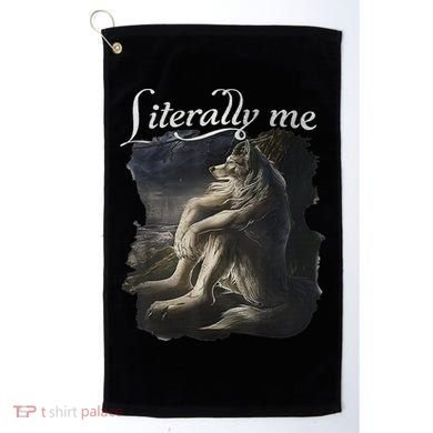 Sitting Wolf Literally Me Wolf Funny Dank Meme Golf Towel