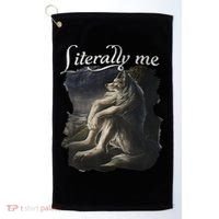 Sitting Wolf Literally Me Wolf Funny Dank Meme Golf Towel thumb 0