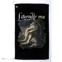 Sitting Wolf Literally Me Wolf Funny Dank Meme Golf Towel thumb 0