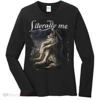 Sitting Wolf Literally Me Wolf Funny Dank Meme Women's Long Sleeve Shirt thumb 0
