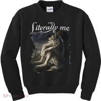 Sitting Wolf Literally Me Wolf Funny Dank Meme Kids Sweatshirt thumb 0