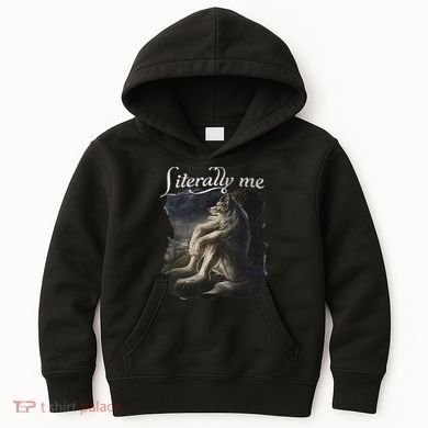 Sitting Wolf Literally Me Wolf Funny Dank Meme Kids Hoodie