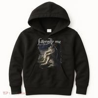 Sitting Wolf Literally Me Wolf Funny Dank Meme Kids Hoodie thumb 0