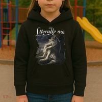 Sitting Wolf Literally Me Wolf Funny Dank Meme Kids Hoodie thumb 3