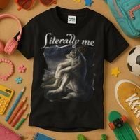 Sitting Wolf Literally Me Wolf Funny Dank Meme Kids T-Shirt thumb 3