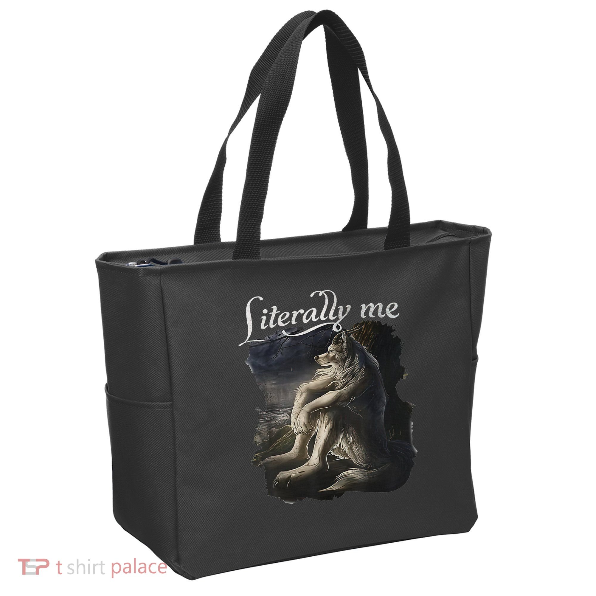 Sitting Wolf Literally Me Wolf Funny Dank Meme Tote Bag