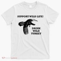 Support Wild Life Drink Wild Turkey Bourbon Vintage Gift Drinking T-Shirt thumb 0
