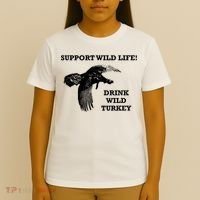 Support Wild Life Drink Wild Turkey Bourbon Vintage Gift Drinking T-Shirt thumb 4