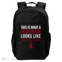 Survivor Warrior Multiple Myeloma Awareness Burgundy Ribbon Gift Backpack thumb 0