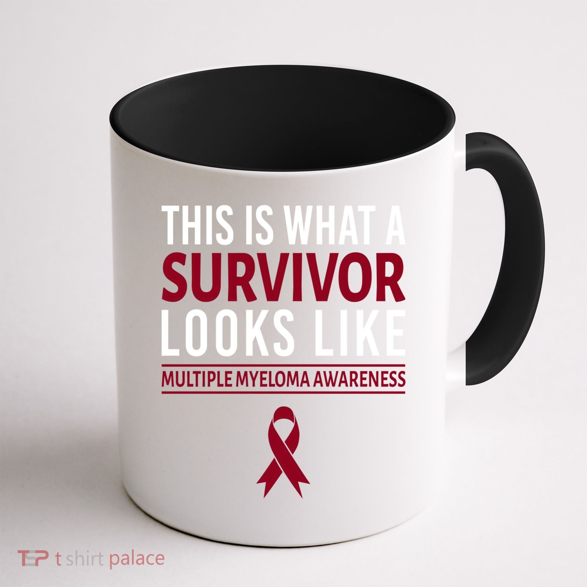 Survivor Warrior Multiple Myeloma Awareness Burgundy Ribbon Gift Coffee Mug